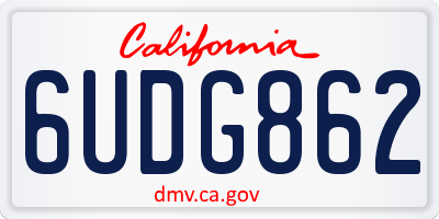 CA license plate 6UDG862