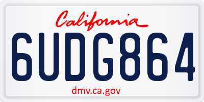 CA license plate 6UDG864