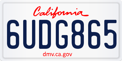 CA license plate 6UDG865