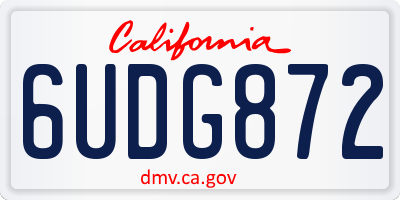 CA license plate 6UDG872
