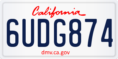 CA license plate 6UDG874