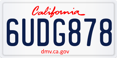 CA license plate 6UDG878