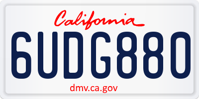 CA license plate 6UDG880
