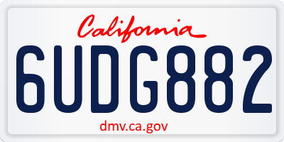 CA license plate 6UDG882