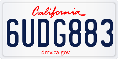 CA license plate 6UDG883