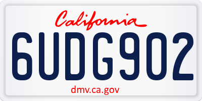 CA license plate 6UDG902