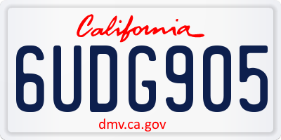 CA license plate 6UDG905