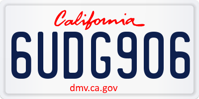 CA license plate 6UDG906