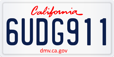 CA license plate 6UDG911