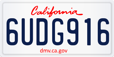 CA license plate 6UDG916