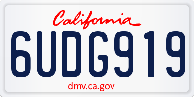 CA license plate 6UDG919