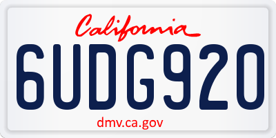 CA license plate 6UDG920