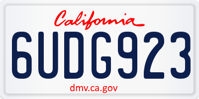 CA license plate 6UDG923