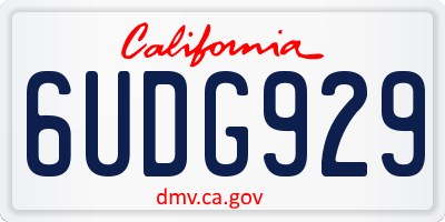 CA license plate 6UDG929