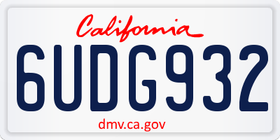CA license plate 6UDG932
