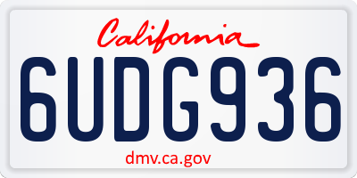 CA license plate 6UDG936