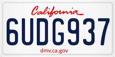 CA license plate 6UDG937