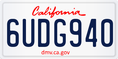 CA license plate 6UDG940
