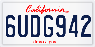 CA license plate 6UDG942