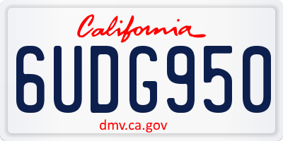 CA license plate 6UDG950