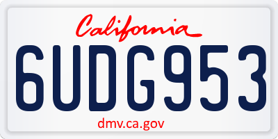 CA license plate 6UDG953