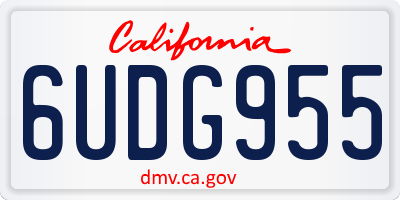 CA license plate 6UDG955