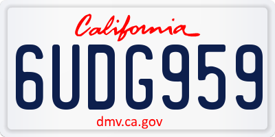 CA license plate 6UDG959