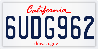 CA license plate 6UDG962