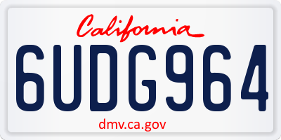 CA license plate 6UDG964