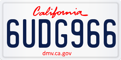 CA license plate 6UDG966