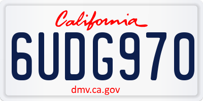 CA license plate 6UDG970