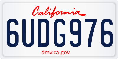 CA license plate 6UDG976