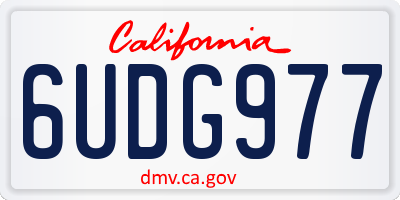 CA license plate 6UDG977