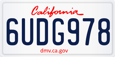 CA license plate 6UDG978