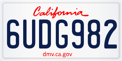 CA license plate 6UDG982