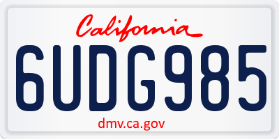 CA license plate 6UDG985