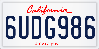 CA license plate 6UDG986