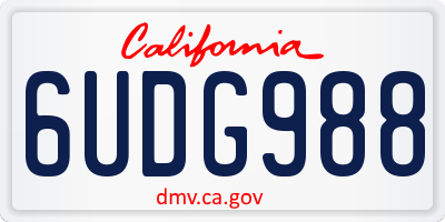 CA license plate 6UDG988