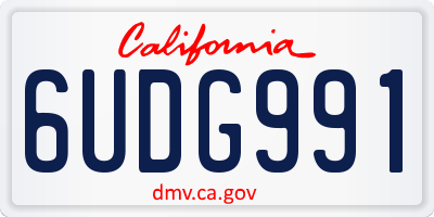 CA license plate 6UDG991