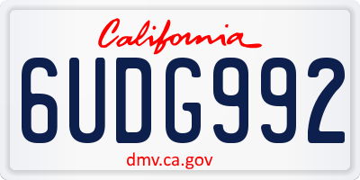 CA license plate 6UDG992