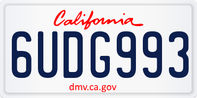 CA license plate 6UDG993