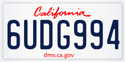 CA license plate 6UDG994