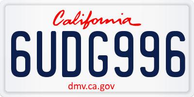 CA license plate 6UDG996