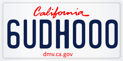 CA license plate 6UDH000