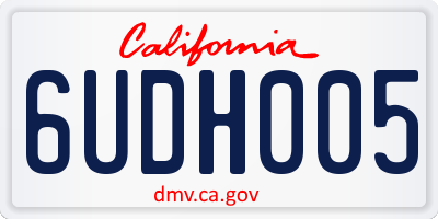 CA license plate 6UDH005