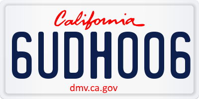 CA license plate 6UDH006
