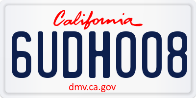 CA license plate 6UDH008
