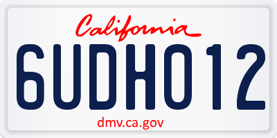 CA license plate 6UDH012