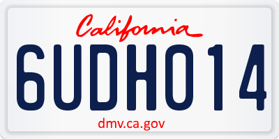 CA license plate 6UDH014