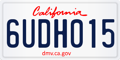 CA license plate 6UDH015